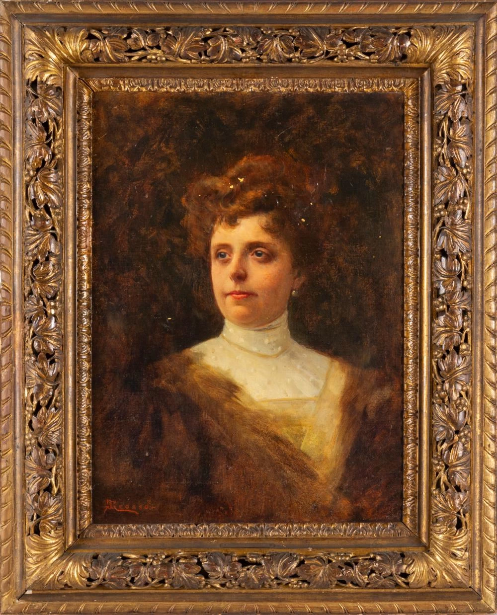 Ritratto di signora con abito bianco